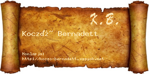 Koczó Bernadett névjegykártya