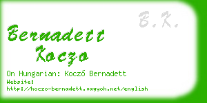 bernadett koczo business card