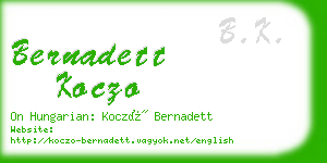 bernadett koczo business card